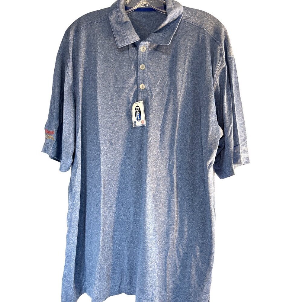 Nikegolf Mens Polo/Golf Shirt Dri-Fit Blue Logo RT Arm Regency Centers Size L NW